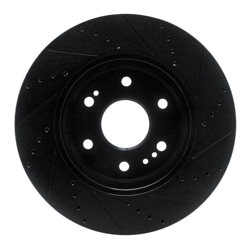 Cadillac Escalade ESV Brake Rotor (1) - Front Left - R1 Concepts - Drilled & Slotted - Black - `19-`26